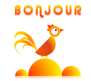 Gif animé bonjour coq